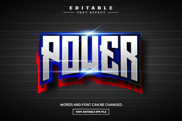 Power 3D editable text effect template