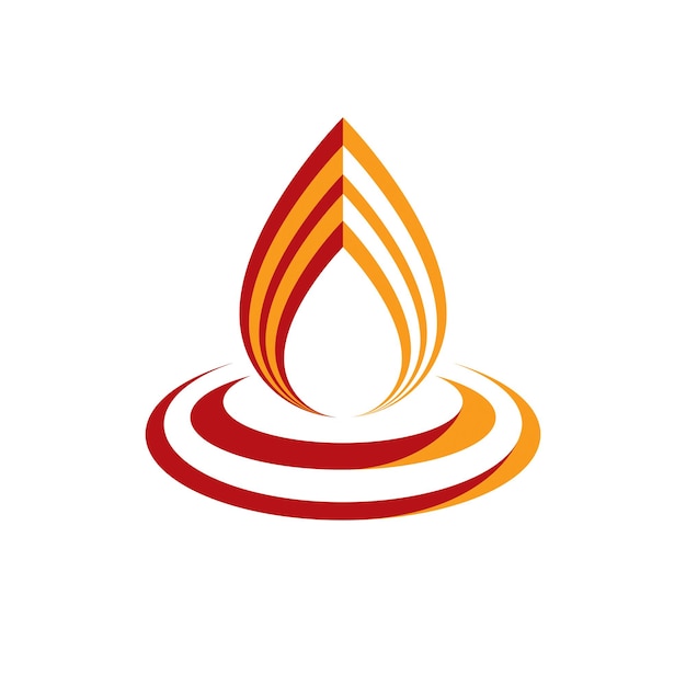 The power of burning fire, nature element vector illustration for use in petrol and gas advertising.