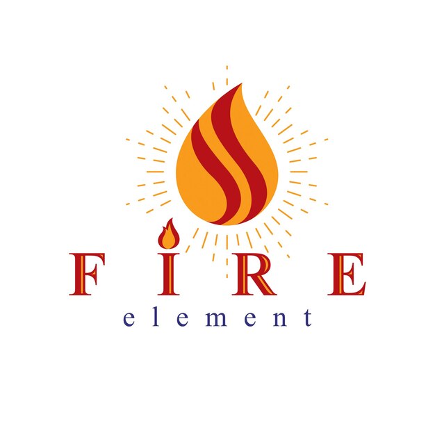 The power of burning fire, nature element vector logo for use in petrol and gas advertising.