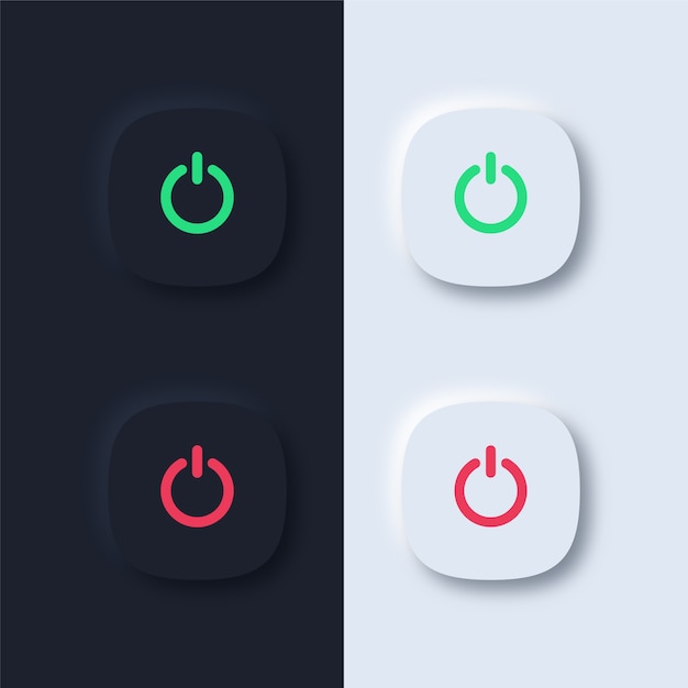 Power buttons on black and white background