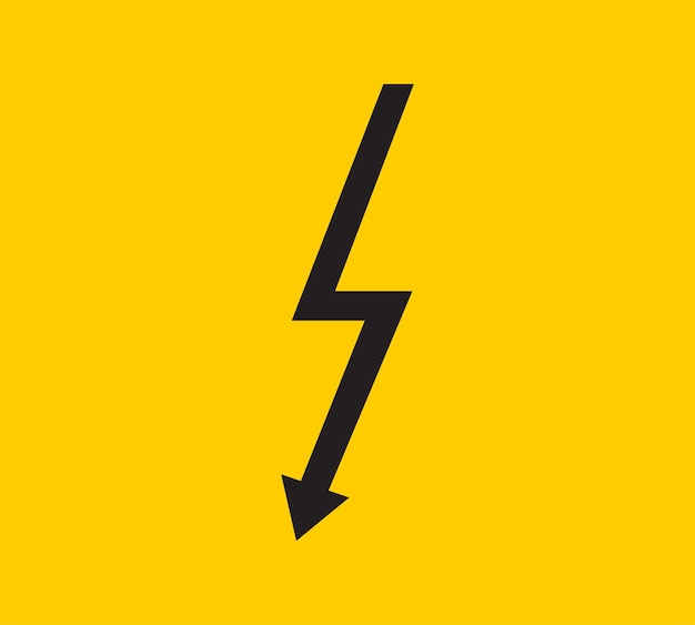 Power energy vector emblem Electricity flash symbol Charge or danger icon