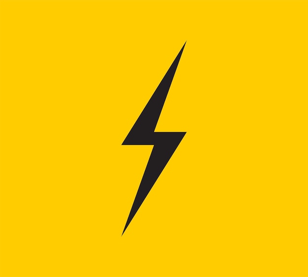 Power energy vector emblem Electricity flash symbol Charge or danger icon