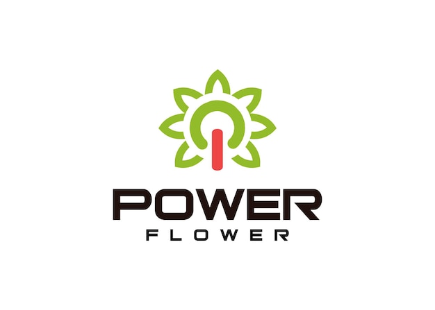 power flower logo icon design concept