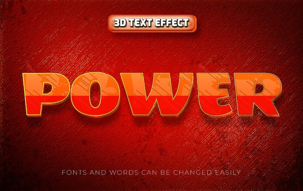 Power gaming 3d editable text effect