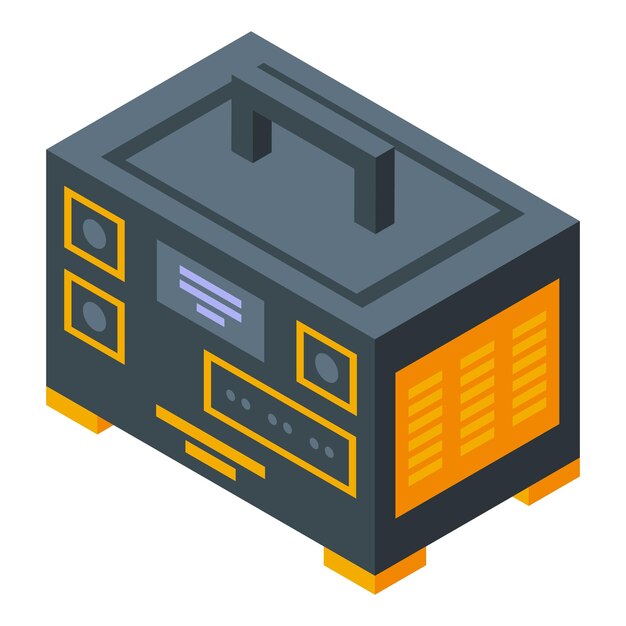 Vector power generator icon isometric vector ice polar equipment