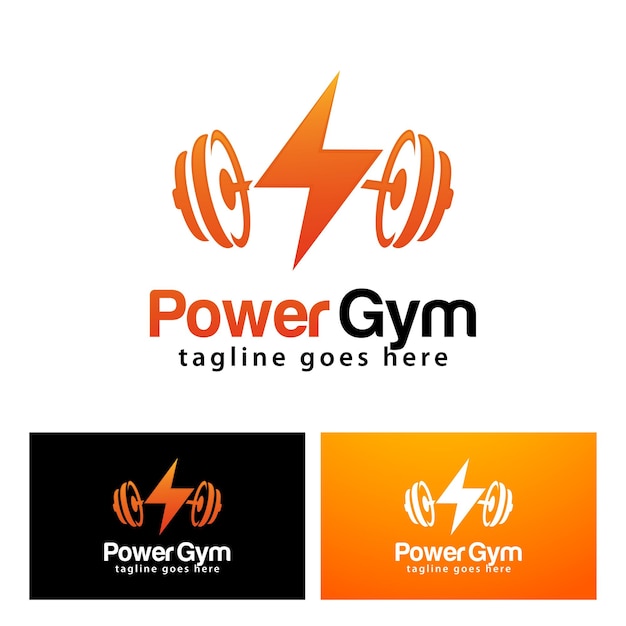 Power gym logo design template