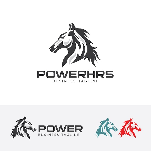 Power horse vector logo template