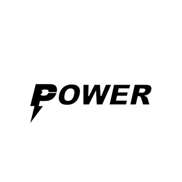 Power Logo Typography With Bolt On P Initial