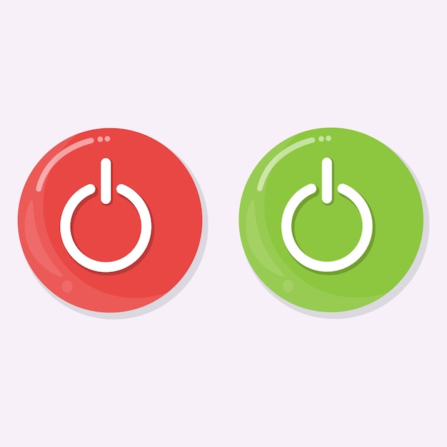 power on off red and green button icon