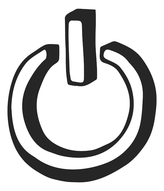 Power off symbol doodle Hand drawn icon