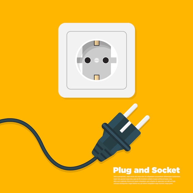 Power outlet flat icon