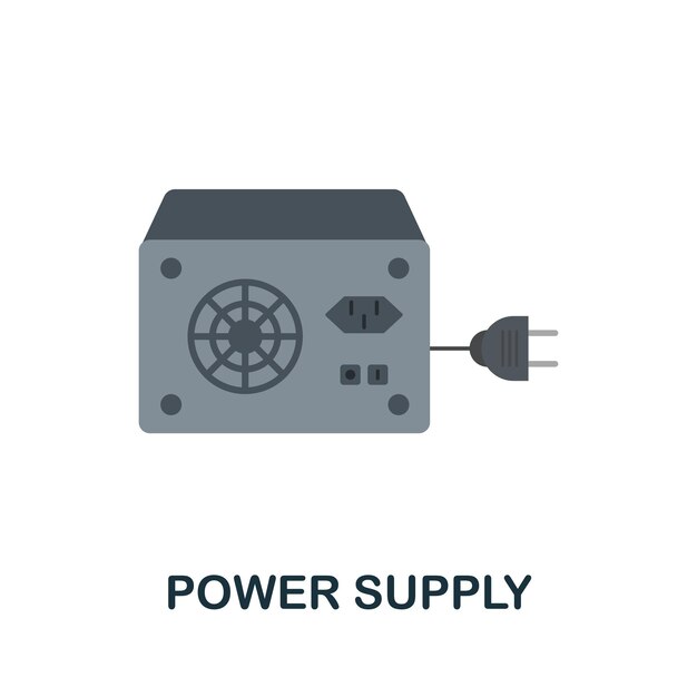 Vector power supply flat icon colored sign from home security collection creative power supply icon illustration for web design infographics and more