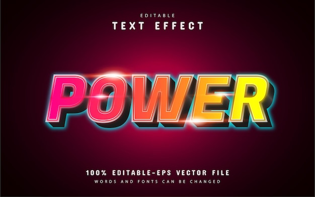 Power text effect with gradient