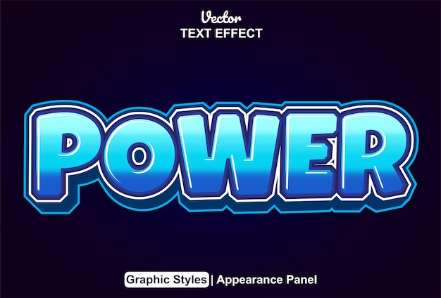 Power text effect with graphic style and editable