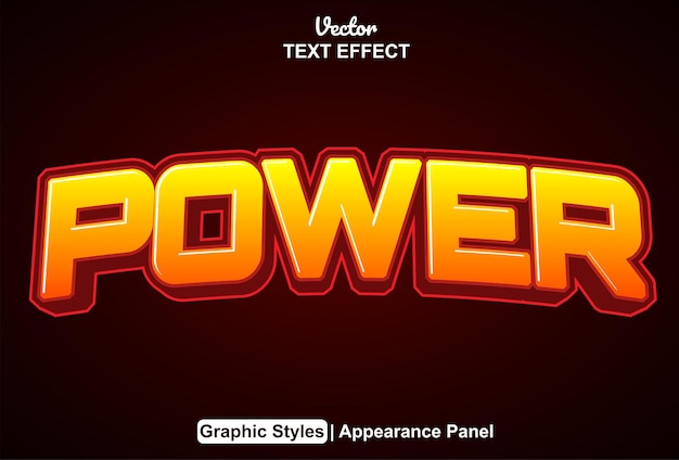 Power text effect with graphic style and editable