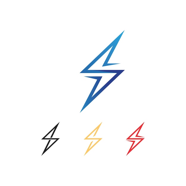 The power vector, flash ogo and thunderbolt and icon electricity illustration template design