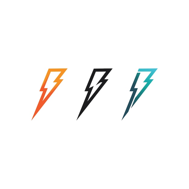 The power vector flash ogo and thunderbolt and icon electricity illustration template design