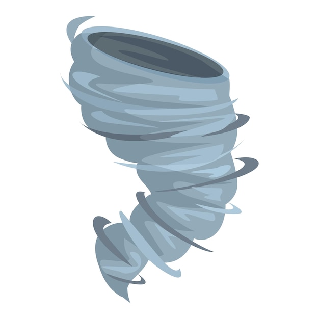 Vector powerful destructive tornado rotating natural disaster illustration