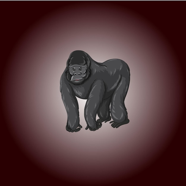 Powerful and Easy to Edit Gorilla Vector Illustration in EPS Format