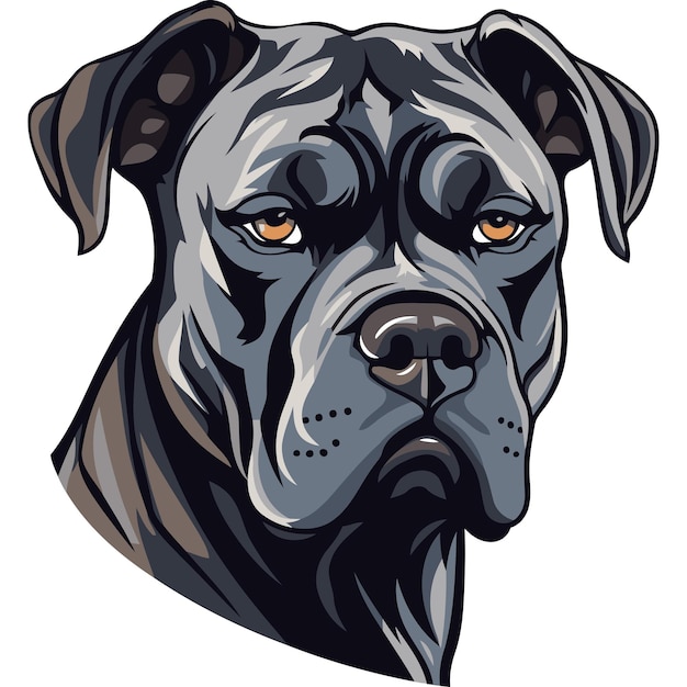 A powerful and expressive portrait of a cane corso dog showcasing its strong features and intelligent gaze