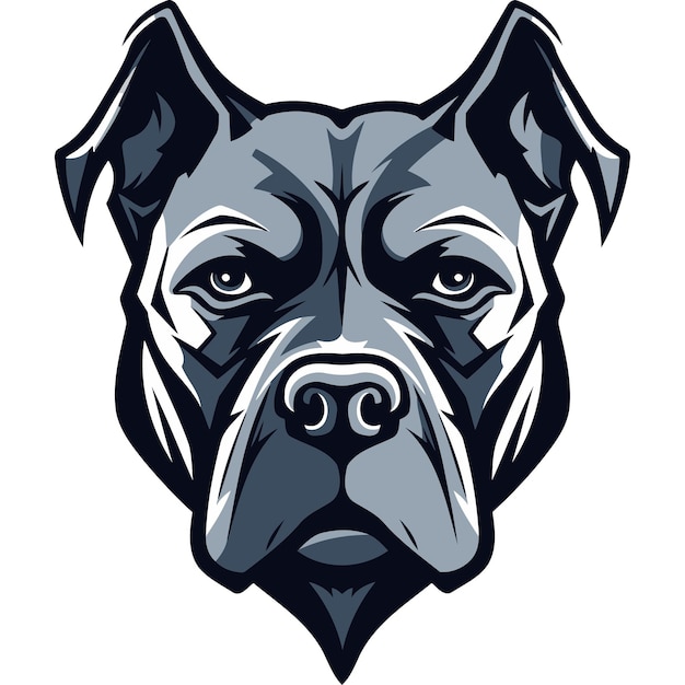 Powerful and fierce this vector illustration of a bulldogs face is perfect for logos tshirts or any design requiring a strong and masculine aesthetic