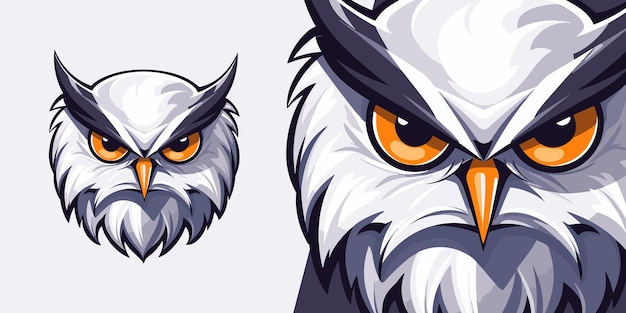 Powerful Owl Logo Intriguing Mascot Illustration for Sport amp ESport Teams Vector Graphic