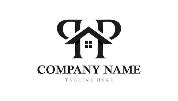 PP real estate home or house letter logo design template