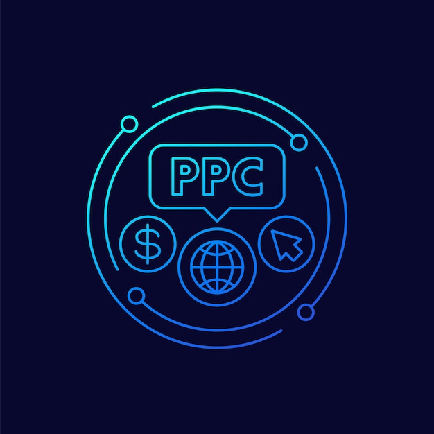 Ppc line icon for web