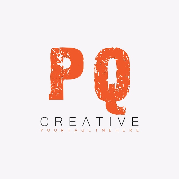 PQ initial monogram logo with letter creative design