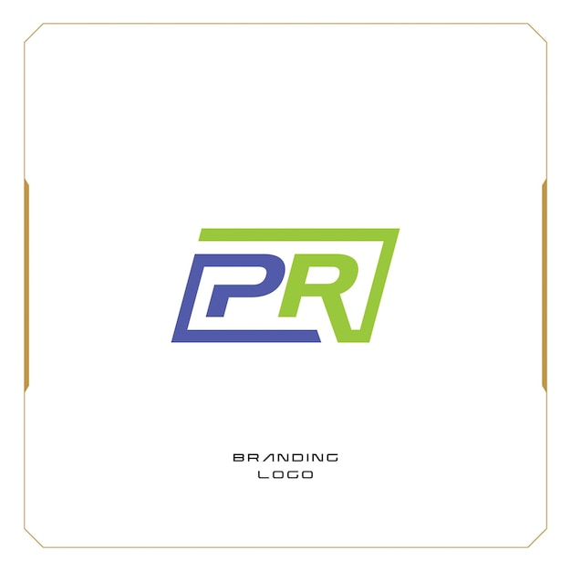 PR Letter P Combination Monogram Logo