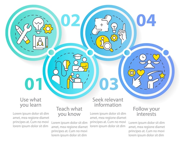 Practical learning techniques circle infographic template