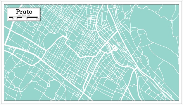 Prato Italy City Map in Retro Style. Outline Map. Vector Illustration.