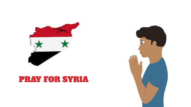 Pray for Syria a man praying vector illustration