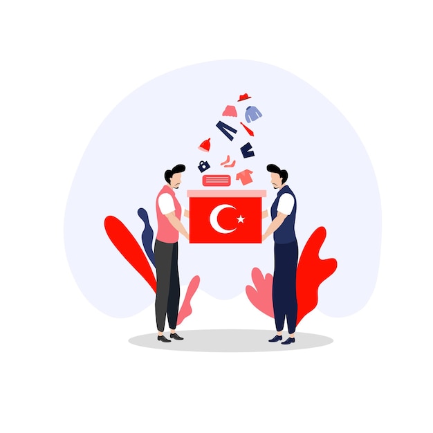 Pray for turkey with charity turkey flag for turkey earthquake illustration vector