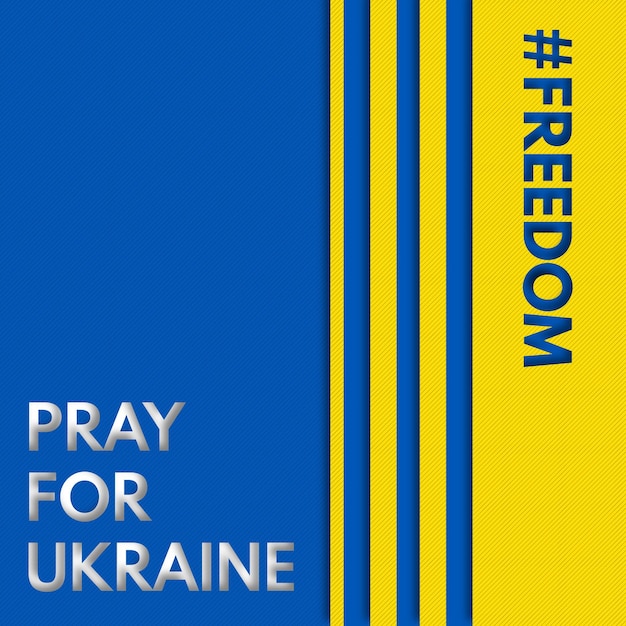 Pray for Ukraine Frame Template for Slogan Poster Social Media Post Vector Illustration Design