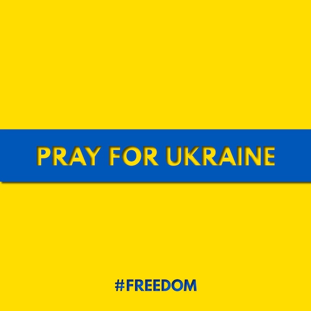 Pray for Ukraine Frame Template for Slogan Poster Social Media Post Vector Illustration Design