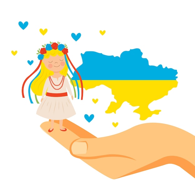 Pray For Ukraine Stop War in Ukraine Vector Illustration