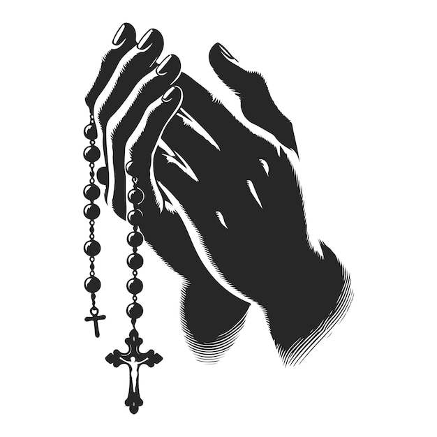 Prayer hand silhouette vector file