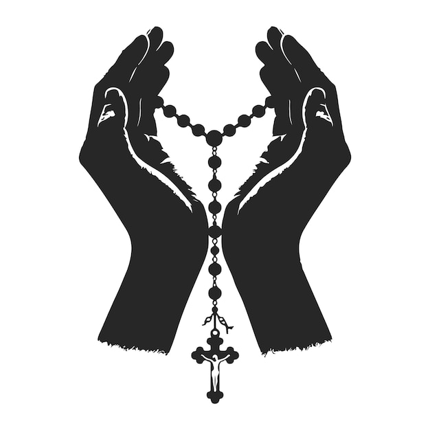 Prayer hand silhouette vector file