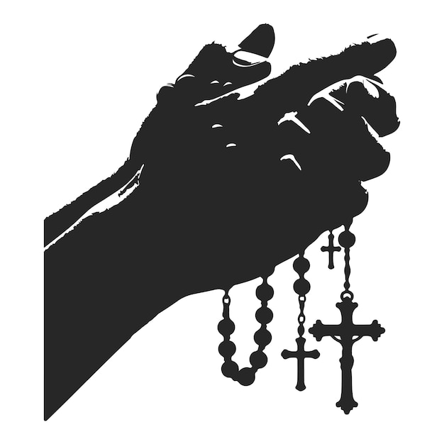 Prayer hand silhouette vector file