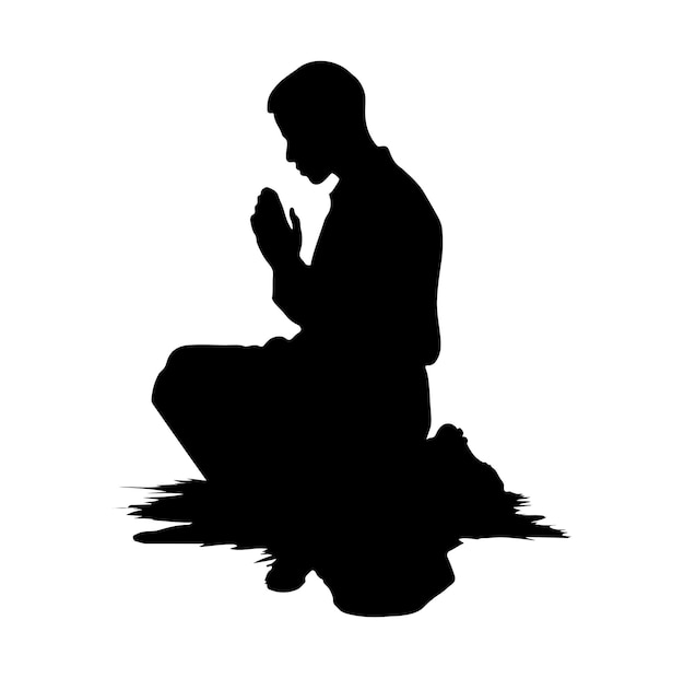 Praying silhouette vector illustration