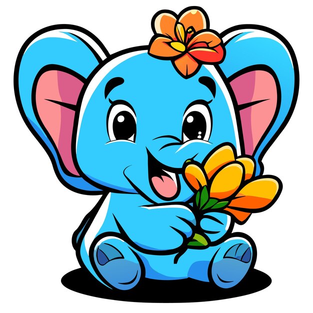 Precious Baby Elephant Clipart in Vector Style