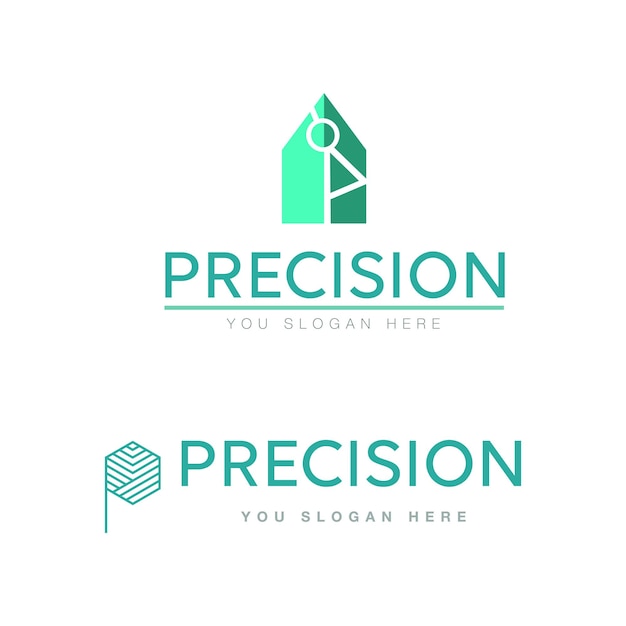 Precision Logos Clean design and Modern In Turquoise Line Icon Desing