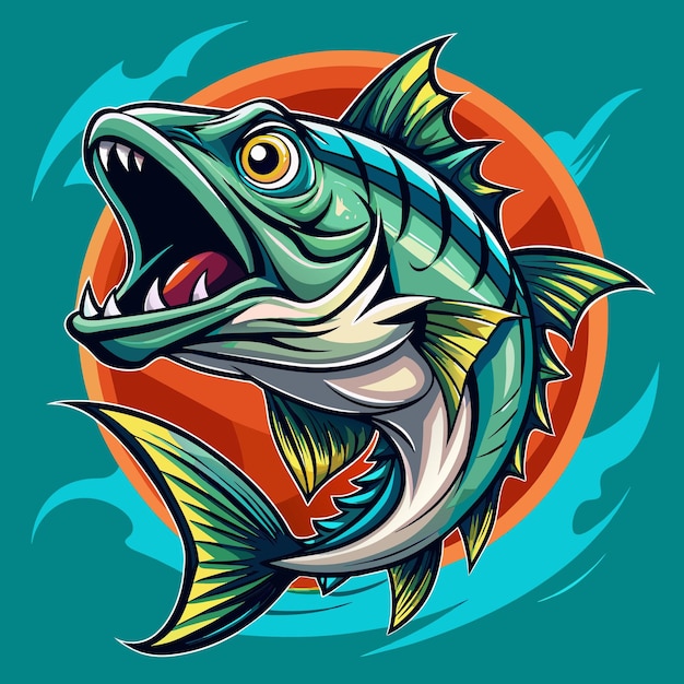 Predator Fish vector for Fishing logo