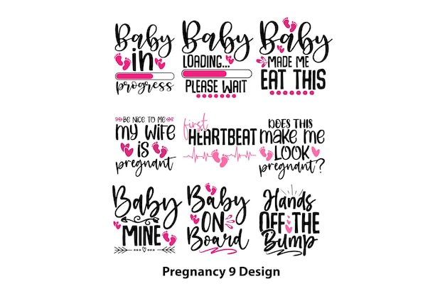 Vector pregnancy 9 design