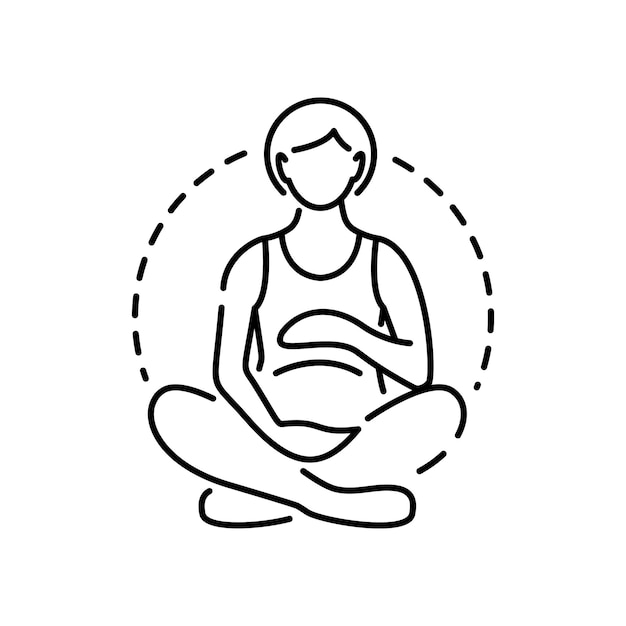 Pregnancy concept icon Pregnant woman idea thin line illustration Ultrasonography Pregnancy medical monitoring Vector isolated outline drawing Yoga and therapy