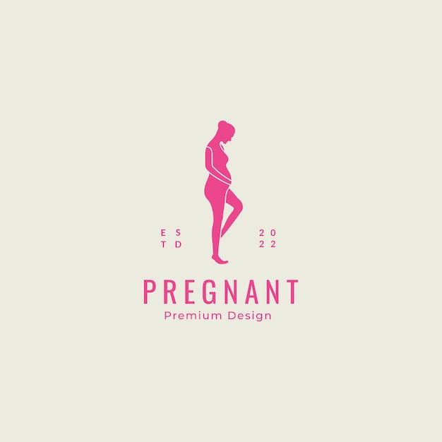 Pregnant lady logo design vector graphic icon symbol illustration