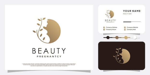 Pregnant logo concept with creative element style Premium Vector