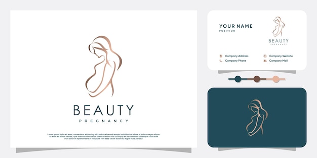 Pregnant logo design icon vector with unique element concept Premium Vector