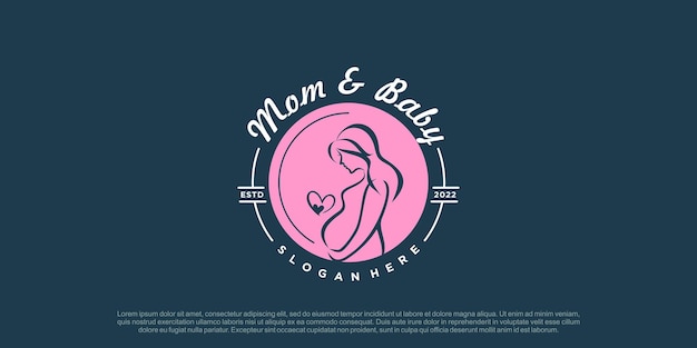 Pregnant logo design vector with creative unique concept